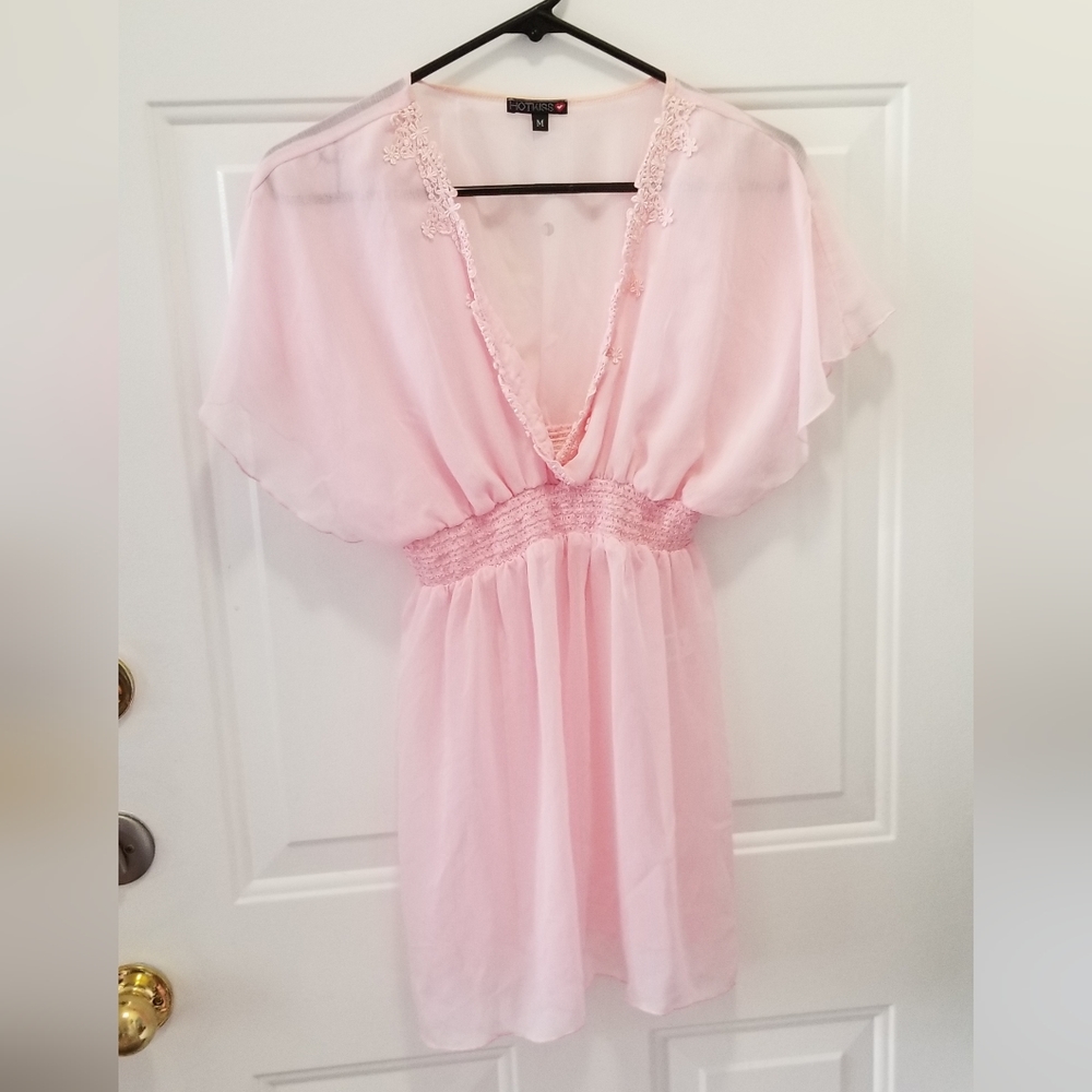 Pink Chiffon Tunic Top